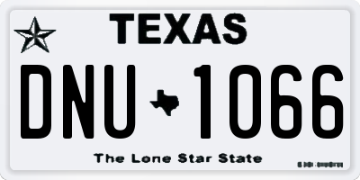 TX license plate DNU1066