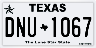 TX license plate DNU1067