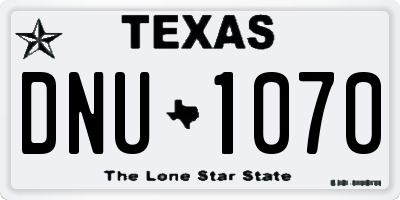 TX license plate DNU1070