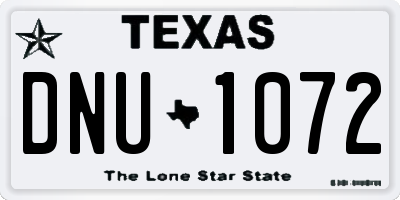 TX license plate DNU1072