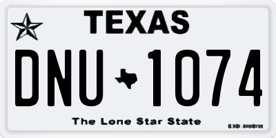 TX license plate DNU1074