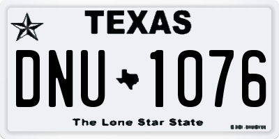 TX license plate DNU1076