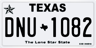 TX license plate DNU1082