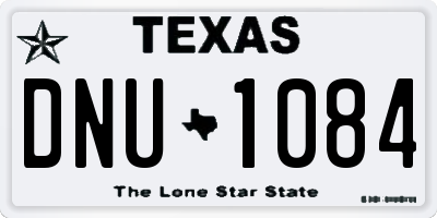 TX license plate DNU1084