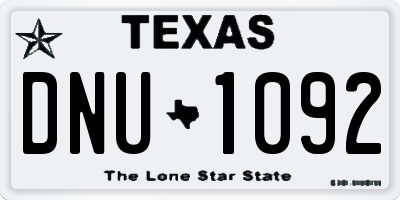 TX license plate DNU1092