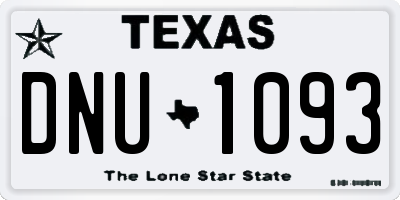 TX license plate DNU1093