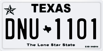 TX license plate DNU1101