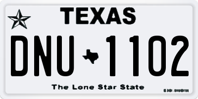 TX license plate DNU1102