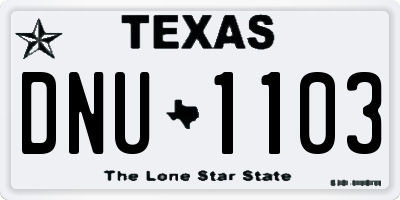 TX license plate DNU1103