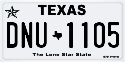 TX license plate DNU1105