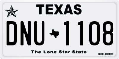 TX license plate DNU1108