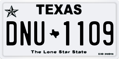 TX license plate DNU1109