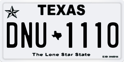 TX license plate DNU1110