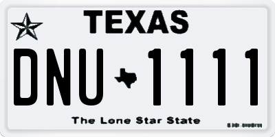 TX license plate DNU1111