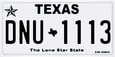 TX license plate DNU1113