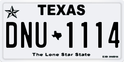 TX license plate DNU1114