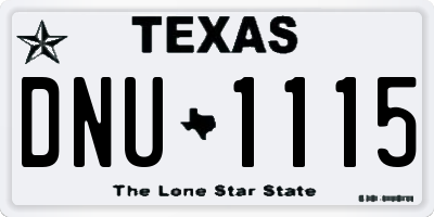 TX license plate DNU1115