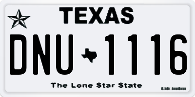 TX license plate DNU1116
