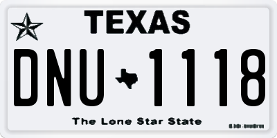TX license plate DNU1118