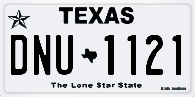 TX license plate DNU1121