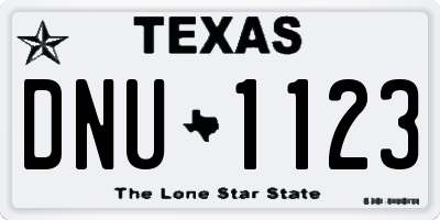 TX license plate DNU1123
