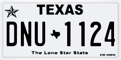 TX license plate DNU1124