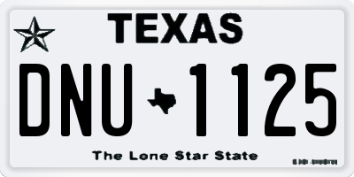 TX license plate DNU1125