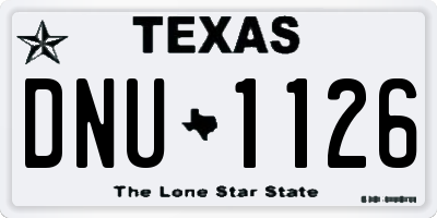 TX license plate DNU1126