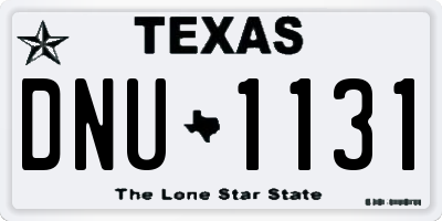 TX license plate DNU1131
