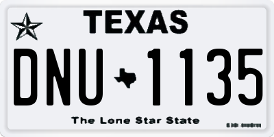 TX license plate DNU1135
