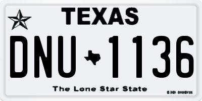 TX license plate DNU1136