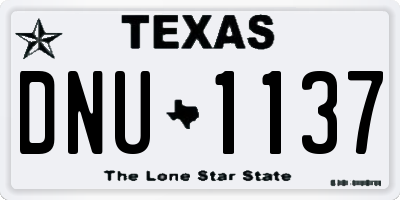 TX license plate DNU1137