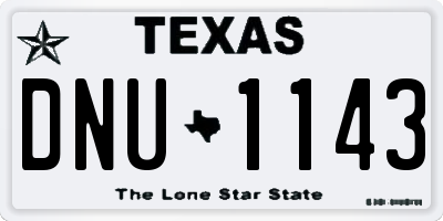 TX license plate DNU1143