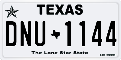 TX license plate DNU1144