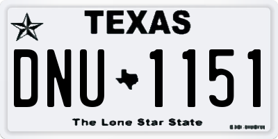 TX license plate DNU1151