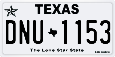 TX license plate DNU1153