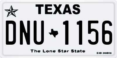 TX license plate DNU1156