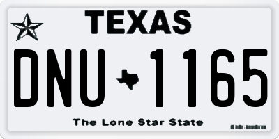 TX license plate DNU1165