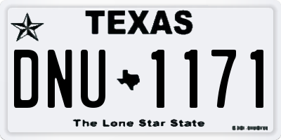TX license plate DNU1171