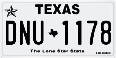 TX license plate DNU1178