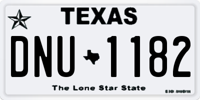 TX license plate DNU1182