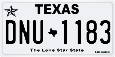 TX license plate DNU1183