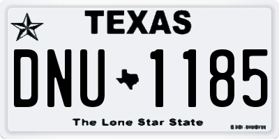 TX license plate DNU1185