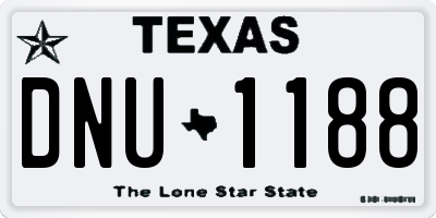 TX license plate DNU1188