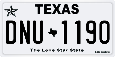 TX license plate DNU1190