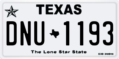TX license plate DNU1193