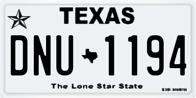 TX license plate DNU1194