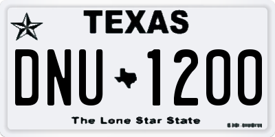 TX license plate DNU1200