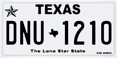 TX license plate DNU1210
