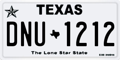 TX license plate DNU1212